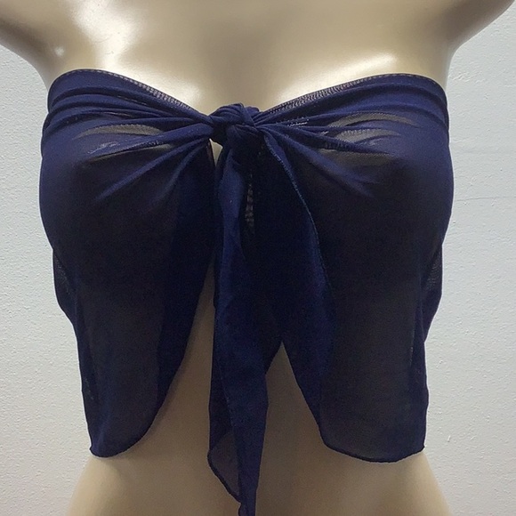 Zuliana Dark Blue Mesh Boob Tube Top. Made in USA. New With Tags - Picture 1 of 3